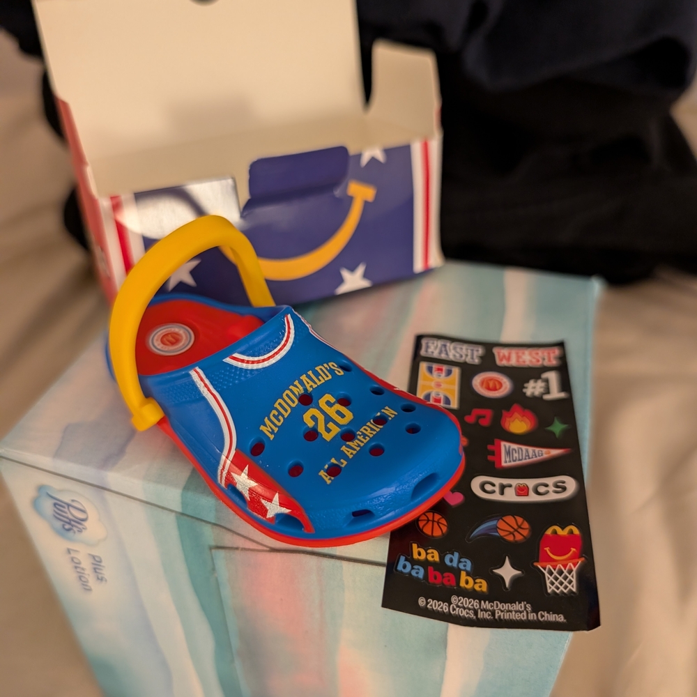 McDonald's x Crocs Kids' Blue & Red Clog Charm Shoe